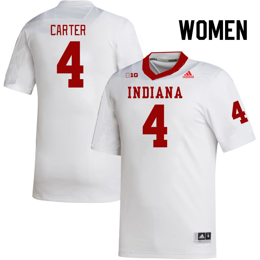 Women #4 DeQuece Carter Indiana Hoosiers College Football Jerseys Stitched Sale-White